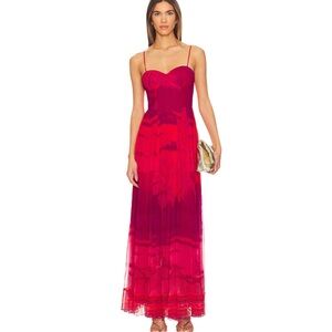 NEW Hemant & Nandita Soma Maxi Pink Strapless Dress Sz XS